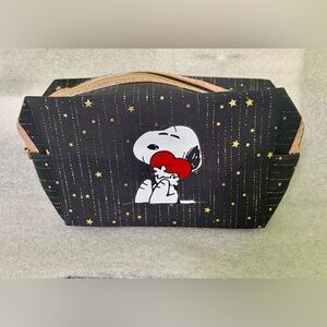 Snoopy and Woodstock Black Cosmetic Bag